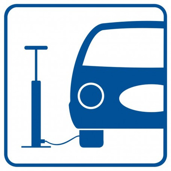 Znak pompownia opon na płycie PCV (RA081)