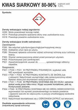 Znak Kwas siarkowy 80-96% (LC008)