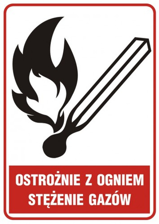 Znak ostrożnie z ogniem -stężenie gazów (JD003)