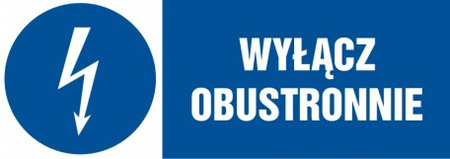 Znak Wyłącz obustronnie na płycie PCV (HF004)