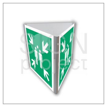 Znak AE807 Miejsce zbiórki do ewakuacji świecący (3D dościenny)