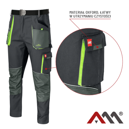 Spodnie robocze ochronne do pasa Classic Stretch Slim