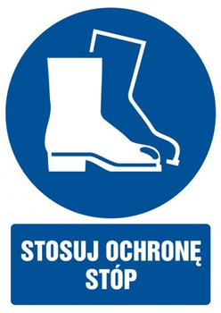 Znak Stosuj ochronę stóp na Folii Samoprzylepnej (GL007)