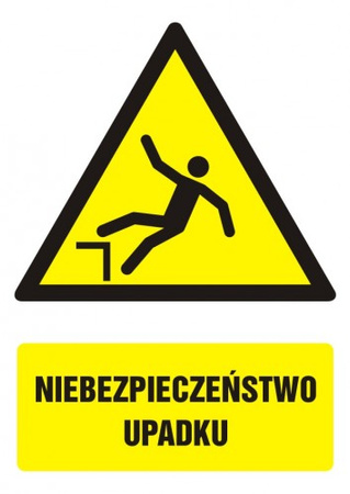 Znak Niebezpieczeństwo upadku na płycie PCV (GF023)