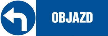 Znak Objazd (w lewo) na Folii Samoprzylepnej (NA081)