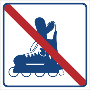 Znak zakaz jazdy na rolkach (823-20)