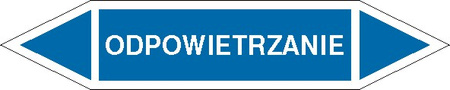 Tabliczka na rurociągi Odpowietrzanie znak na płycie PCV (R-PO01)