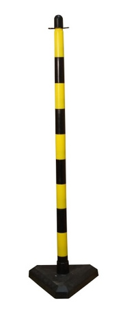 Słupek do łańcucha żółto-czarny 110 cm podstawa plastikowa trójkątna