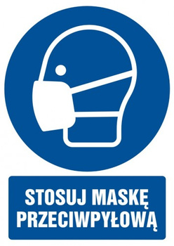 Znak stosuj maskę przeciwpyłową na Folii Samoprzylepnej (GL018)