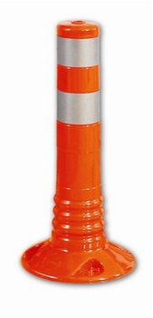 Słupek drogowy elastyczny 45 cm pomarańczowy biała taśma odblaskowa
