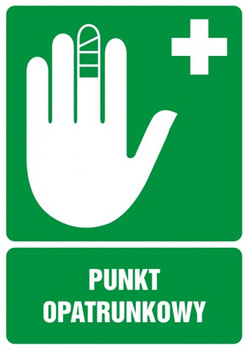 Znak punkt opatrunkowy na Folii Samoprzylepnej (GI007)