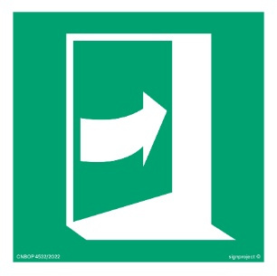 Znak pchać, aby otworzyć drzwi (prawe) (AE023) Signproject