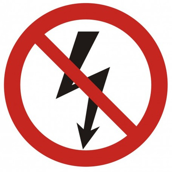 Znak Nie załączać urządzeń elektrycznych na Folii Samoprzylepnej (GB005)