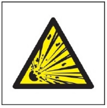 Znak ostrzeżenie przed niebezpieczeństwem wybuchu na płycie PCV (W02) (ISO 7010)