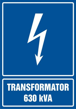 Znak Transformator 630 kVA na Folii Samoprzylepnej (HG029)