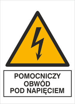 Znak pomocniczy obwód pod napięciem na płycie PCV (330-08)