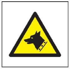 Znak ostrzeżenie przed złym psem na płycie PCV (W13) (ISO 7010)