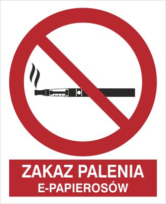 Znak zakaz palenia e-papierosów na Folii Samoprzylepnej (209-17)