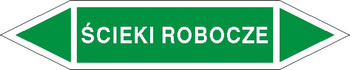 Tabliczka na rurociągi Ścieki robocze znak na Folii Samoprzylepnej (R-W10)