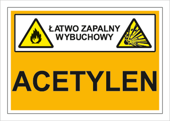 Znak acetylen (łatwo zapalny, wybuchowy) na płycie PCV (870-05)