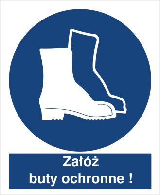 Znak nakaz stosowania stóp na Folii Samoprzylepnej (406)