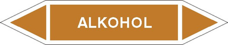 Tabliczka na rurociągi Alkohol znak na Folii Samoprzylepnej (R-OCP02)