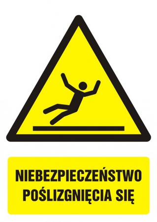 Znak Niebezpieczeństwo poślizgnięcia się na płycie PCV (GF039)
