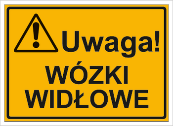 Znak uwaga wózki widłowe na płycie HIPS (319-86)