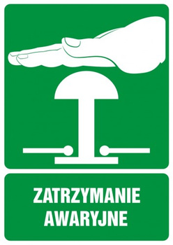 Znak Zatrzymanie awaryjne na Folii Samoprzylepnej (GI005)