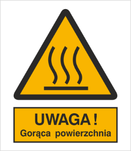 Znak uwaga gorąca powierzchnia (322)