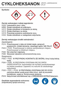 Znak Cykloheksanon (LC001)