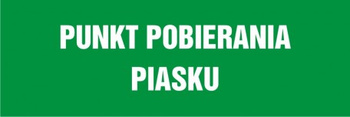 Znak Punkt pobierania piasku płyta zwykła PCV (NA108)