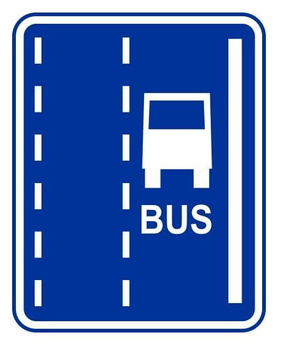 Znak informacyjny METALOWY Pas ruchu dla autobusów (D12)