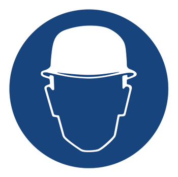 Znak nakaz stosowania ochrony głowy na płycie PCV (403)