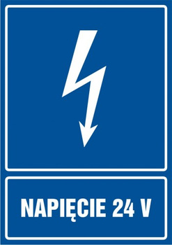 Znak Napięcie 24V na Folii Samoprzylepnej (HG007)