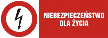 Znak Niebezpieczeństwo dla życia na Folii Samoprzylepnej (HD001)