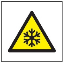 Znak ostrzeżenie przed niską temperaturą/ warunkami zamarzania na płycie PCV (W10) (ISO 7010)