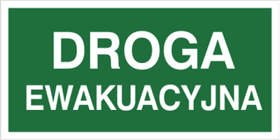 Znak droga ewakuacyjna na Folii Świecącej (104-01)