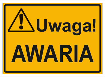Znak uwaga awaria na płycie HIPS (319-58)