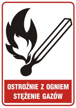 Znak ostrożnie z ogniem -stężenie gazów (JD003)