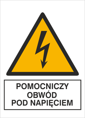 Znak pomocniczy obwód pod napięciem na Folii Samoprzylepnej (330-08)