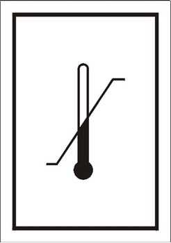 Znak przestrzegać zakresu temperatury na Folii Samoprzylepnej (701-14)