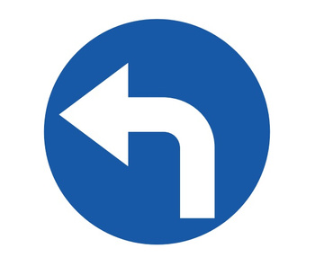 Znak nakazu METALOWY (C4) Nakaz jazdy w lewo za znakiem