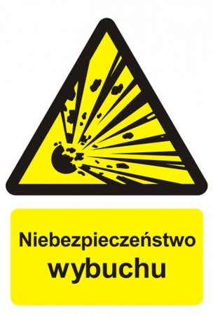 Znak niebezpieczeństwo wybuchu- materiały wybuchowe na Folii Samoprzylepnej (BC004)