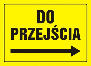 Znak Kierunek do przejścia na płycie HIPS (OA089)