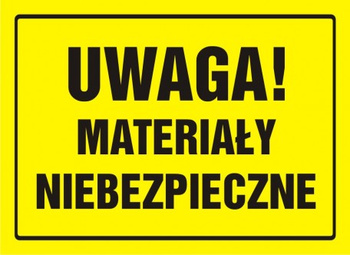 Znak Uwaga! Materiały niebezpieczne na płycie HIPS (OA024)