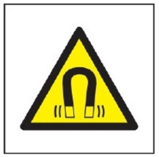 Znak ostrzeżenie przed silnym polem magnetycznym na Folii Samoprzylepnej (W06) (ISO 7010)