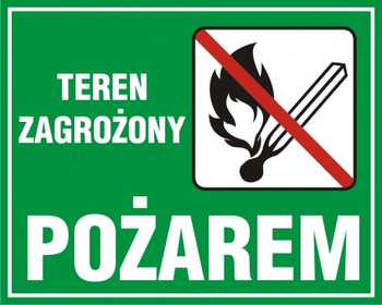 Znak Teren zagrożony pożarem  (OB005)