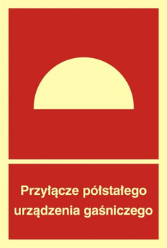 Znak przyłącze półstałego urządzenia gaśniczego na płycie PCV (BB004)