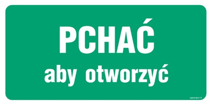 Znak pchać, aby otworzyć (AC032) Signproject